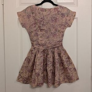 Vintage Paper Tag Floral Fairy Forest Fairycore Mini Dress High Neck size XS